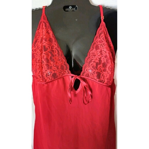 Fredericks of Hollywood Sheer Chemise Slip Size Medium Red Lacey  Lingerie - Picture 4 of 6